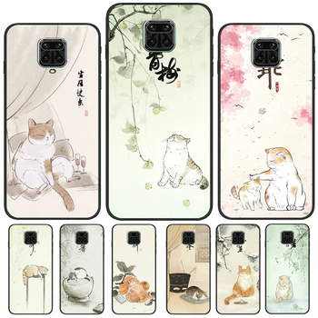 Japonês Gato Cultura Estética de Arte de Caso Para o Xiaomi Redmi Nota 12 Pro 8 9 10 11 Pro Nota 11S 12S 9S 10S 9C 10A 10C 12C Tampa