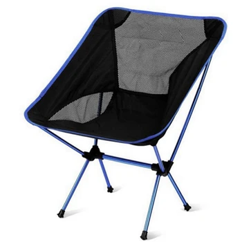 1 Peça Exterior Cadeira Dobrável Ultraleve Portátil De Pesca, Cadeira, Cadeira De Praia Camping Cadeira De Cadeira De Lua Azul Royal
