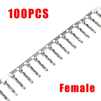 100 PCS 2.54 mm do sexo Feminino Dupont Fio de Jumper Conector de Terminais de Pinos de Cravação de Cobre