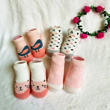 1Lot=4Pairs Infantil Menina Meias Conjunto de Princesa Meias de Algodão para os bebés Recém-nascidos Crianças Coisas Acessórios cor-de-Rosa Bebe Meisjes sokken