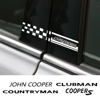 2PCS Janela do Carro Pilares B Adesivos Para Mini John Cooper R55 Compatriota R60 R56 Clubman Coopers R61 R59 Auto Decalques Acessórios