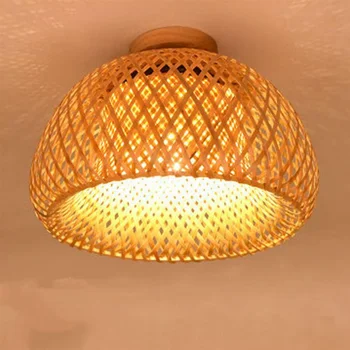 30 De Rattan Vime Luz De Teto Luminária Abajur Da Sala De Casa Decoração Brilho Madeira De Bambu De Arte Suspensa Lustre Luminária
