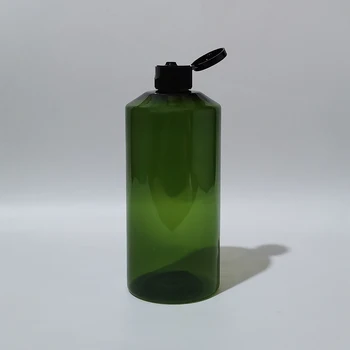 300ml de Vazio Marrom Verde Garrafa Com Tampa Flip Top Shampoo, Loção Garrafas de Plástico do Recipiente de Sabão Líquido Cuidados Pessoais Recipiente