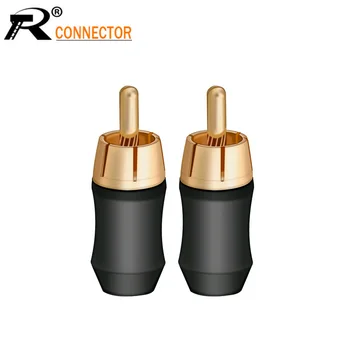 4pc Luxo de Solda Plug RCA Jack Conector de alto-Falante Saída de Áudio/Entrada de Adaptador de Plug banhado a Ouro conector de Fone de ouvido jack