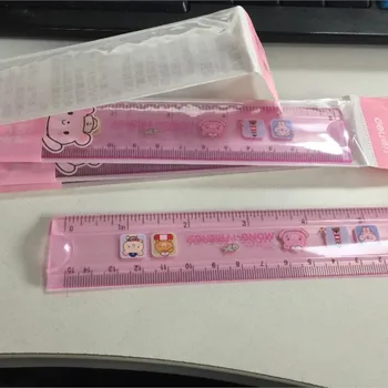 4pcs /muito flexível flexível régua de plástico cor-de-rosa de 15 cm régua para medir a superfície curva da régua