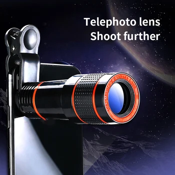 8 X Telefoto Telescópio de Longo Foco Telefone Móvel Lente Externa de Zoom Exterior Monocular HD de Ampliação da Foto de Celular Lente