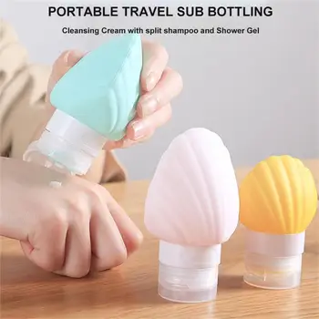 90ml Portable Dispensa Garrafas Shell de Silicone Conjunto de Viagens Shampoo E Gel de Banho Cosméticos Squeeze Recipientes de Ferramentas
