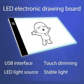 A4 tablet Gráfico Diodo emissor de Luz Pad Escrever Desenho Cópia Tabela emissor de Luz Pro-cortina de Placa Transparente