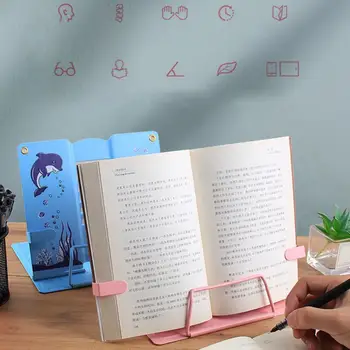 Ajustável Tablet Titular da Leitura do Livro Suporte Ajustável Cartoon Dolphin Livro Stand para Crianças, Adultos Multi-propósito para Livros