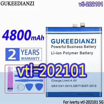 Alta Capacidade GUKEEDIANZI Bateria vtl202101 4800mAh Para ivertu vlt-202101 5G