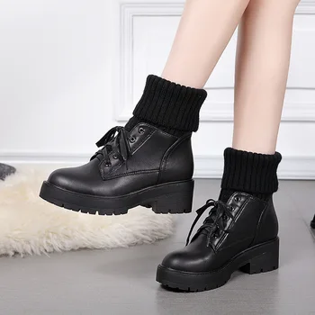 Botas de salto alto de mulheres sapatos de 2019 moda de pelúcia laço manter aquecido no inverno as mulheres botas de novo design de sapatos de mulher ankle boots female899
