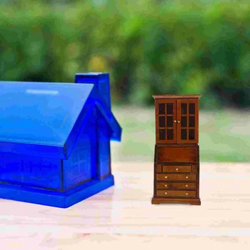 Casa De Bonecas Mini Armário Pequena Casa, Móveis Em Miniatura Miniatura De Armário De Madeira Estante