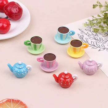 Casa de bonecas Miniture Simulação chá da Tarde e Café Copa do modelo de Decoração Brinquedo de Alimentos Acessórios de Cozinha