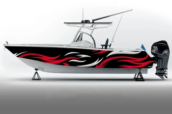 chama Barco etiqueta da embalagem pintura peixe barco de vinil modificado impermeável barco adesivo gráfico de ondas de montar o barco decalque