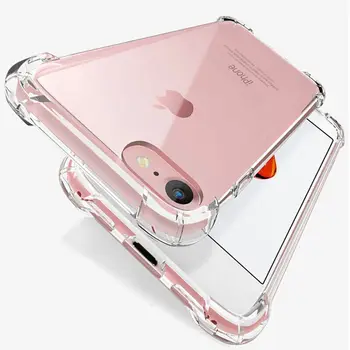 Completo à prova de Choque caixa do Telefone do Silicone Para o iPhone 11 7 8 6 Plus X XR XS 12 Pro Max SE de 2020 2023 Caso Capa de Proteção Transparente