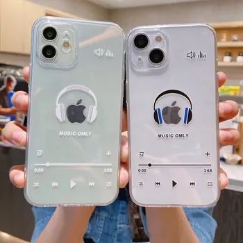 Engraçado Só Música Soft Phone Case para iPhone 14 13 12 11 Pro Max X Xs Max XR SE de 2020 8 7 Plus Tampa Transparente Clara