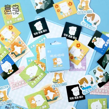 Etori de Vida de 45 PCS Bonito Emoji Texto Gatinho Aluno DIY papel de carta Decoração Adesivos Adequados para Diaries,Copos,Scrapbooks