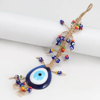 Feito à mão turco Olho Azul Decoração de Suspensão com Tassel & Vidro Pingente Olho Mau, de Borla Decoração com Esferas de Vidro Pingente