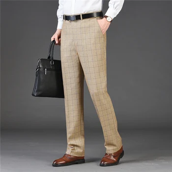 Homens de Calças Formal do Escritório de Negócios de Terno de Calça Casual Clássico Calças de Elástico Rugas Slim Fit Moda coreana Calças Z161