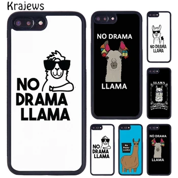Krajews Nenhum Drama Lhama Sem Problemas Alpaca Casos de Telefone Para o iPhone SE2020 15 14 XR XS 11 12 mini 13 Pro MAX 6 7 8 Plus tampa coque