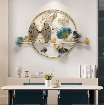 Mais recente Design Moderno e Luxuoso Criativo de Metal Grande Relógio de Parede Decorativo Home Silêncio Interior 3D de Ouro, Relógios de Parede