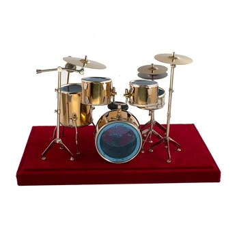 Miniatura de Jazz Drum Kit de Modelo de Mini Microfone de Condução de um Instrumento Musical de 1/12 Casa de bonecas ob11 1/6 figura de Ação Acessórios bjd