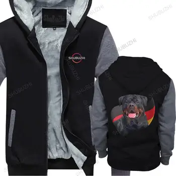 Moda outono Homens Rottweiler Metzgerhund hoodies queda de Algodão, de lã grossa Gráfico alemão Amante do Cão grossa quente casaco com carapuço tamanho do euro
