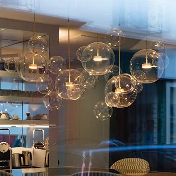 Moderna de vidro bolha lustre de LED iluminação da sala de estar sala de jantar cozinha interior lustre de decoração do quarto