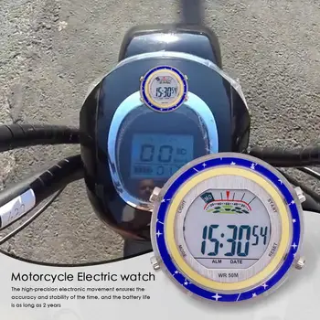 Moto Relógio Digital Impermeável Guiador Relógio Com Forte Marcação Pau Na Moto Mini Relógio Do Painel Automático De Veículos