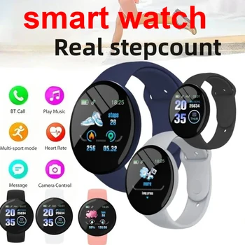 Multifuncional Smart Watch Homens Mulheres Bluetooth Telefone Ligado Música De Fitness Bracelete De Esportes Monitor De Sono D18 Smartwatch