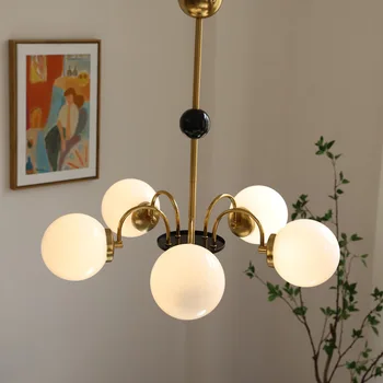 Nordic vintage lâmpada de Teto LED quarto lustre de sala de estar, cozinha magia bola de vidro pendurado luminária de decoração de casa de Café
