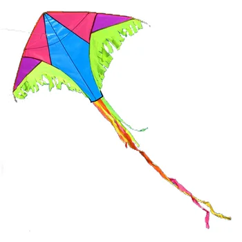 Novo De Alta Qualidade De Arco-Íris Cauda Longa Triângulo De Nylon Kite Fácil Voar Identificador De Linha Filhos Atacado Brisa Suave Voar Tomada De Fábrica