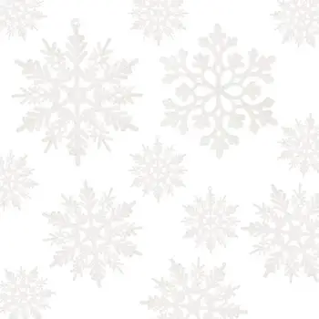 Pedaços De Plástico Branco Floco De Neve Decorações De Inverno Árvore De Natal Pendurando Floco De Neve Decorações