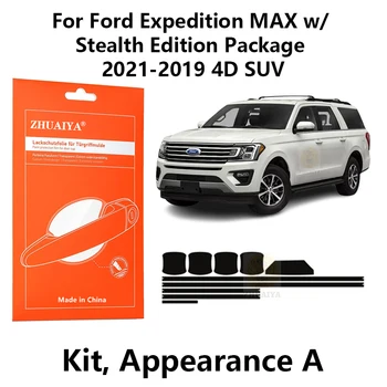 Porta de Borda Guardas maçaneta Copa do Filme de Proteção de Pintura de TPU PPF Para Ford Expedition MAX w/Stealth Edition Package2021-2019 4D SUV