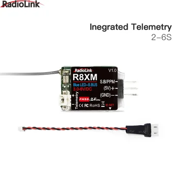 Radiolink 8 Canais Mini Receptor R8XM 2.4 GHz Integrado de Telemetria do Veículo Tensão de 4000 Metros de Controle e Telemetria Distância