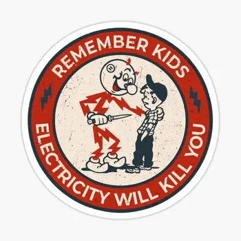 Reddy Quilowatt Lembre-se de Crianças Electricit 5PCS Carro Adesivos para Engraçado Garoto Laptop Garrafas de Água de Carro Decoração Decorações Autocolantes