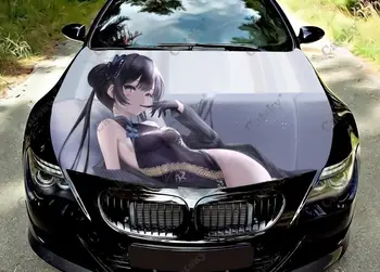 Ryuuge Kisaki Sexy Anime Capa do Carro de Adesivos de Vinil Envoltório de Película de Vinil Tampa do Motor Decalques Adesivo no Carro de Acessórios Auto