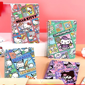 Sanrio Kuromi Minha Melodia Cinnamoroll Hello Kitty Bobina Livro Criativo Do Caderno Do Aluno Crianças Caderno De Desenhos Animados A5 Blocos