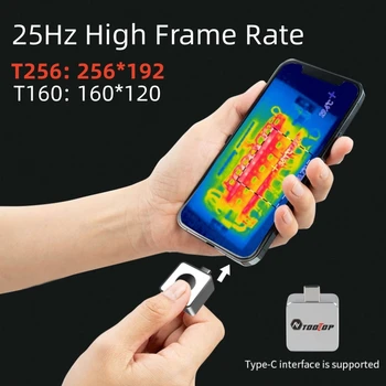 TOOLTOP 256*190-Tipo C Móvel de imagem Térmica -15℃ - 600℃ Android Térmica Câmera de Circuito do PWB de Reparação IP65 a Câmera termográfica