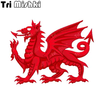 Tri Mishki W1485 Red Dragon de Galês da Etiqueta do Carro do PVC de Decalques da Motocicleta Adesivo no pára-choque do Caminhão do Carro do Portátil Geladeira Parede
