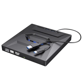 USB3.0+Tipo-C de DVD Gravador de DVD RW Gravador de CD Externo da Unidade Óptica Leitor de CD/DVD Para o PC